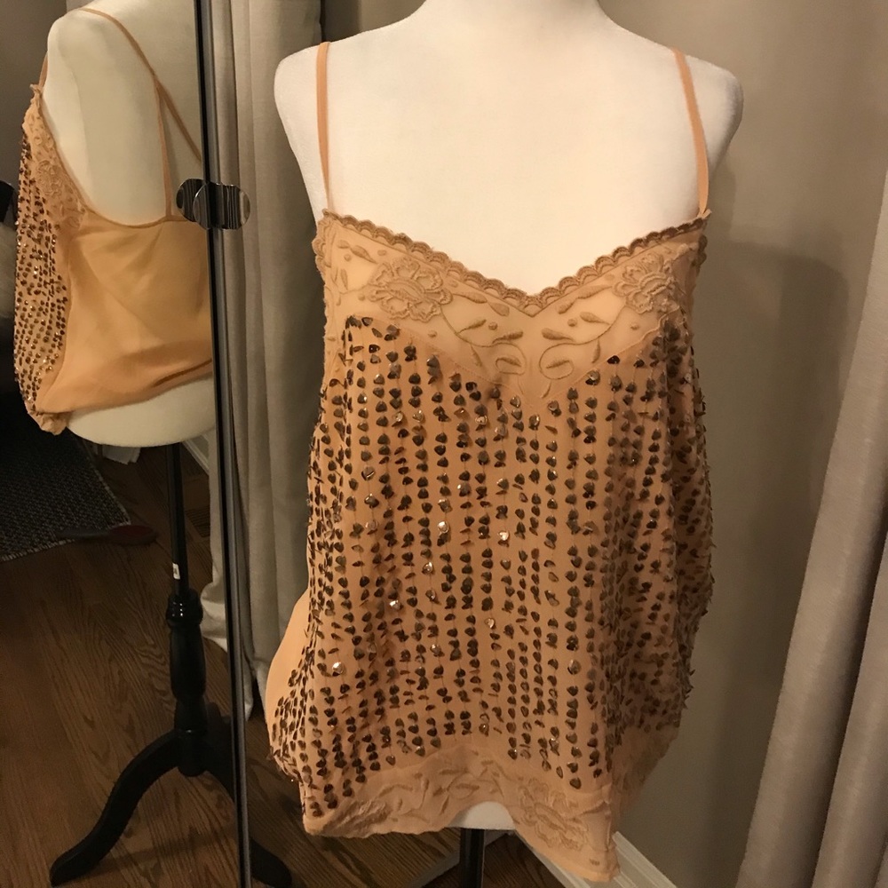 🔥HOST PICK ZARA Nude Beaded Cami - Picture 2 of 6